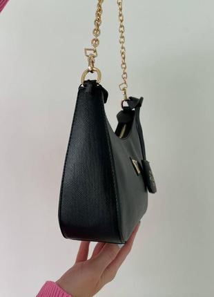 Елегантна класична сумка жіноча з ручками prada прада брендова шкіряна чорна5 фото