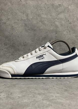 Кожаные кроссовки puma roma basic white 353572-12
