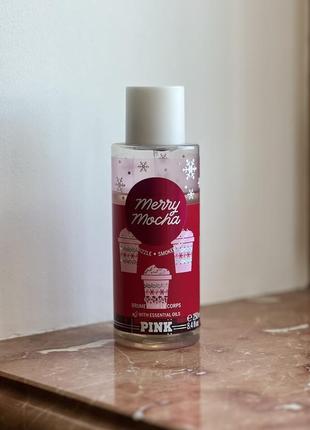 Спрей, мист victoria's secret, pink. виктория секрет. bath & body works, merry mocha