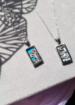 Кулони карти таро з нержавіючої сталі імператриця і  місяць