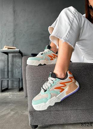 Стильні яскраві кросівки жіночі замшеві весняні-осінні,замша-жіноче взуття весна-осінь9 фото