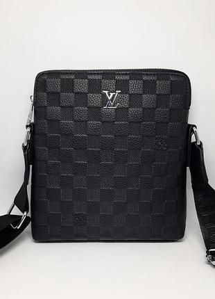 Чоловіча шкіряна сумка. чорна брендова сумка. подарунок чоловіку на день народження.