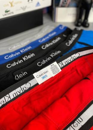 Набір чоловічих трусів calvin klein 365 чорний, сірий, білий, блакитний, червоний