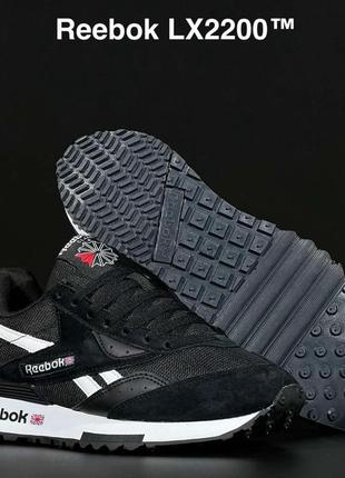 Черные замшевые мужские кроссовки Footwear reebok classic на каждый день / мужские кроссовки Footwear reebok lx 8500 черные с белым