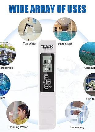Тестер tds & ec для проверки качества воды, солемер