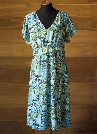 Синее летнее платье миди женское caroll paris, размер xl, 2xl1 фото