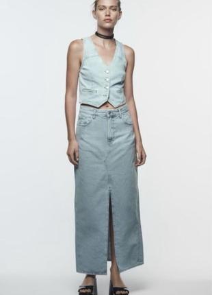 Джинсовая юбка zara m