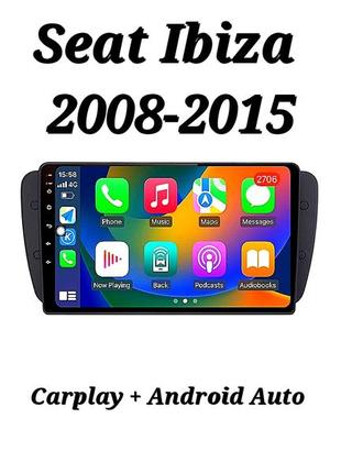 Магнітола android seat ibiza, 2/32, 4 ядра, carplay + рамка!