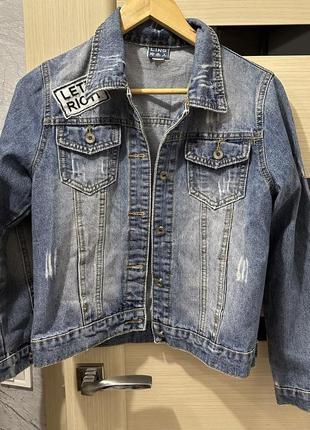 Джинсовка куртка джинсовая отличное качество пиджака голубой турция