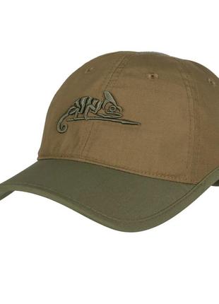 Кепка бейсболка тактична з логотипом helikon - tex logo  polycotton rip-stop - coyote/olive green2 фото