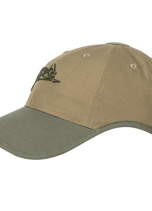 Кепка бейсболка тактична з логотипом helikon - tex logo  polycotton rip-stop - coyote/olive green1 фото