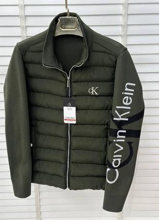 Мужская куртка calvin klein на лето в хаки цветах premium качества, стильная и удобная куртка на каждый день