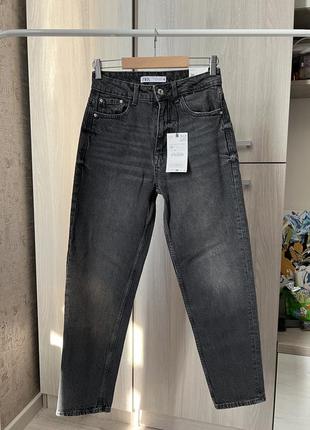Женские серые джинсы мом от zara