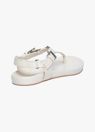 Кожаные белые сандалии женские zara new2 фото