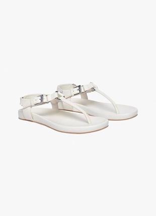Кожаные белые сандалии женские zara new