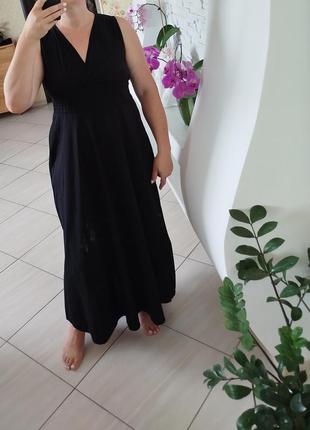 Черное хлопковое платье