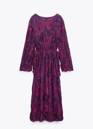 Zara довге плаття міді жіноче фіолетове, пурпурне, 36 р.