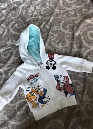 Детская кофточка на замочке disney 0-3 месяца