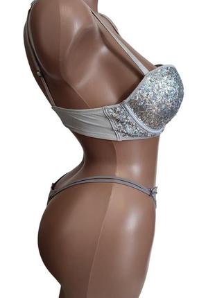 H&m серебристый пайетки бюстгальтер блестящий деско диско вечеринка фестиваль левчик л...