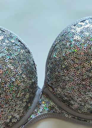 H&m серебристый пайетки бюстгальтер блестящий деско диско вечеринка фестиваль левчик л...