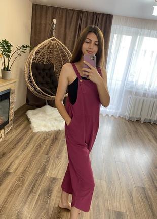 Комбинезон новый летний бордовый малиновый2 фото