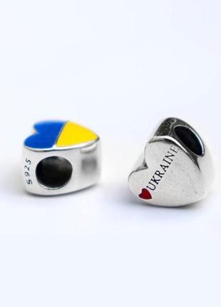 Шарм патриотический «любовь к украинке» из серебра pandora