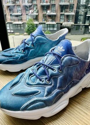 Оригинальные кроссовки adidas ozweego tech light blue q47252 редкость