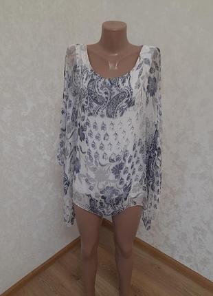 Нежная свободная шелковая блуза на подкладке италия