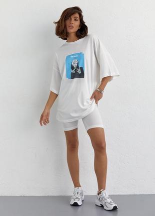 Костюм з футболкою oversize та велосипедками