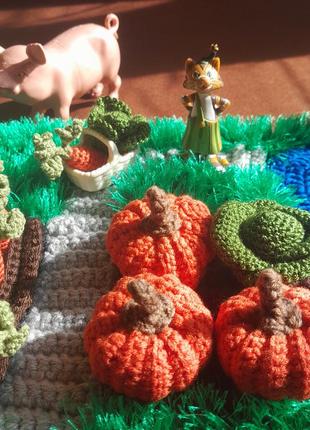 Ігровий килимок ферма з набором овочей та деревами