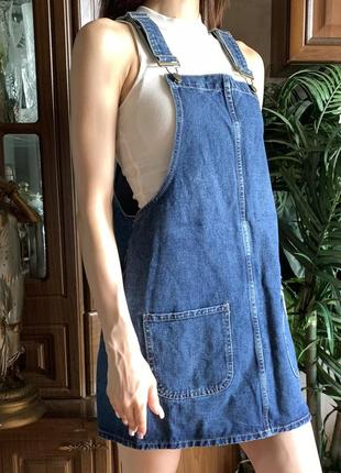 Джинсовый женский комбинезон denim co тёмно-синего цвета
