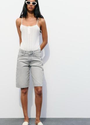 Джинсовые шорты бермуды zara
