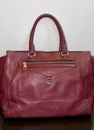 Шкіряна сумка шоппер massimo dutti