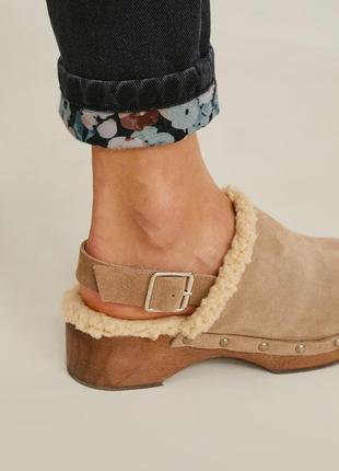 Стильные замшевые клоги сабо🤩🤎🤎zara