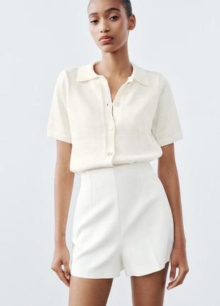 Топ женский бежевый поло zara new