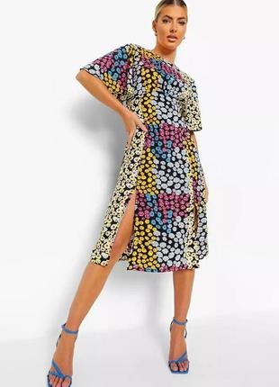 Новое цветочное миди платье, платье от boohoo.