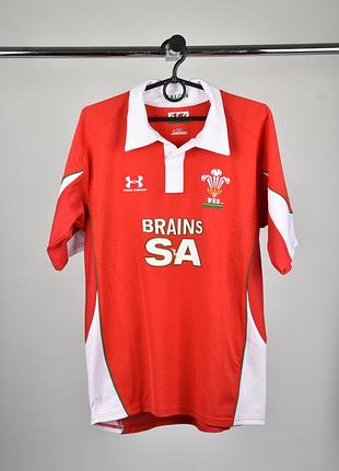 Under armour мужская футболка для регби  красная белая джерси размер s
