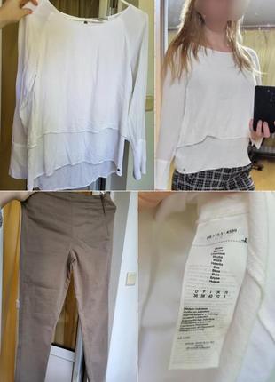 Костюм класична блузка штани 38 легінси набір одягу s m комплект сорочка і штани скіні 44 46 блуза блузка и штаны брюки и рубашка лонгслів  comma