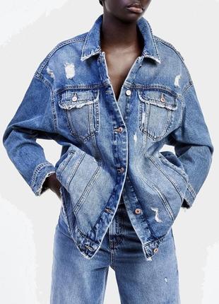 Оверсайз джинсовка zara