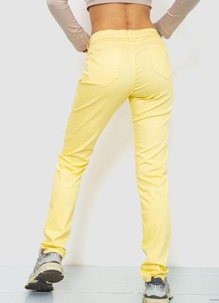 Штани жіночі однотонні, колір жовтий, 244r0894 фото