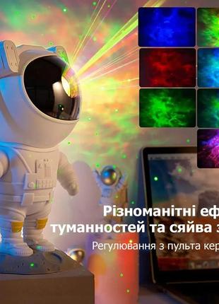 Ночник проектор звездного неба большой космонавт – лазерный светильник проектор астронавт с пультом5 фото