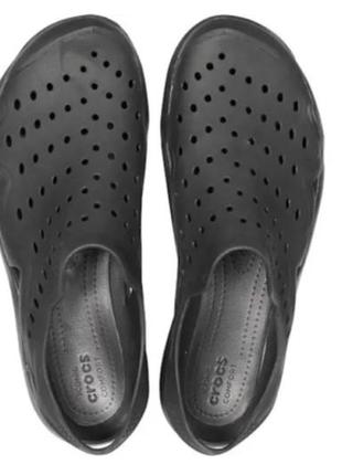 Мужские сандалии аквашузы крокс crocs swiftwater wave sandal black/black.2 фото