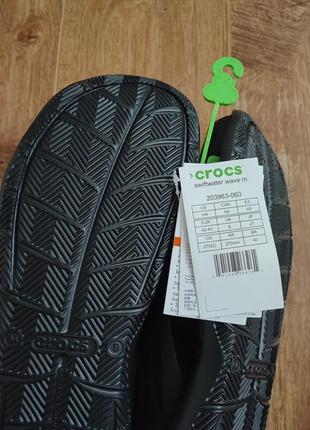 Мужские сандалии аквашузы крокс crocs swiftwater wave sandal black/black.7 фото