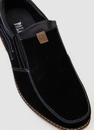Туфлі чоловічі замша, колір чорний, 243ra1229-22 фото
