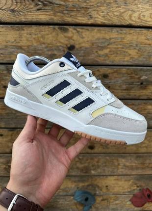 Чоловічі кросівки бренду adidas drop step, чоловічі світлі білі адідаси із сірим, шкіряні. топ