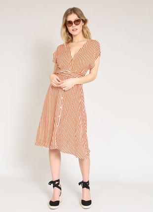 Стильный миди сарафан в полоску