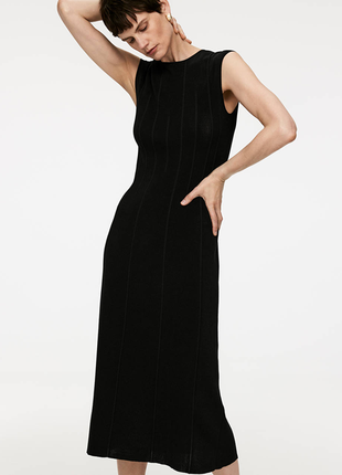 Бавовняна сукня-міді в рубчик arket 1233797 - 001