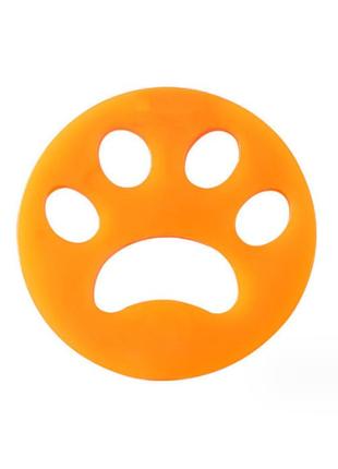 Средство для удаления волос, шерсти домашних животных. силиконовые лапки оранжевого...