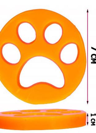 Средство для удаления волос, шерсти домашних животных. силиконовые лапки оранжевого...