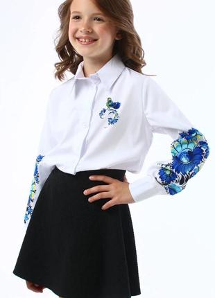 Шкільна блуза для дівчинки петриківський розпис